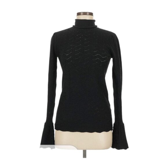 Co Turtleneck Sweater wool blend Womens Black Size S - Picture 2 of 11